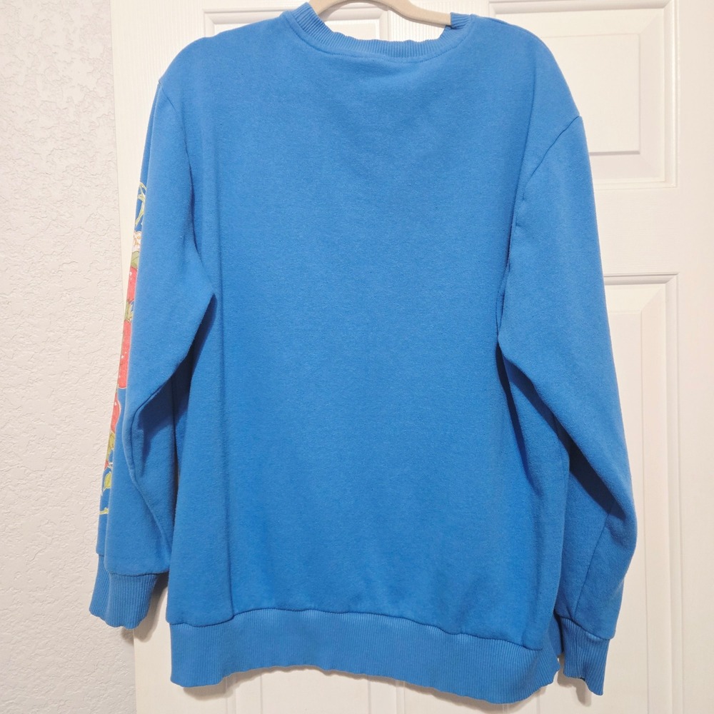 Strawberry Shortcake Graphic Sweatshirt Blue Crew Neck Sleeve Print MD - Picture 6 of 6